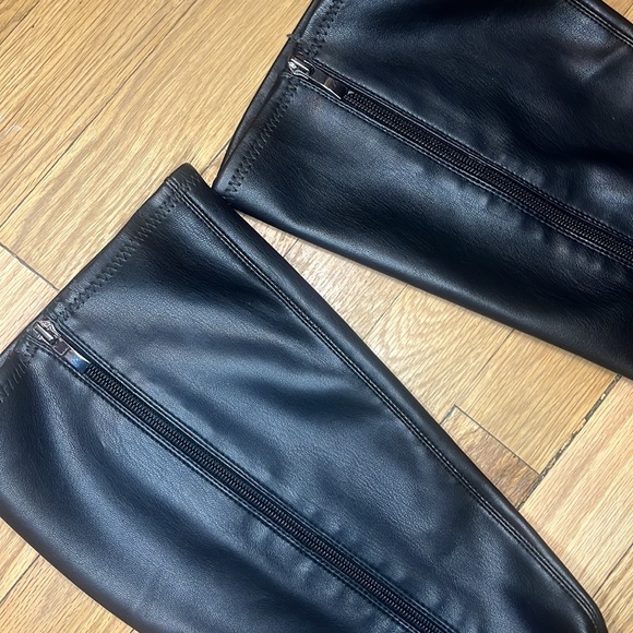 Franco Sarto Pointed Toe Black Kolette Leather Boots Heels Size 11 - Picture 10 of 11